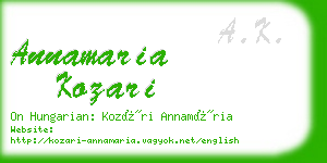 annamaria kozari business card